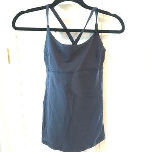 Lululemon navy cross-back tank. Size 4.